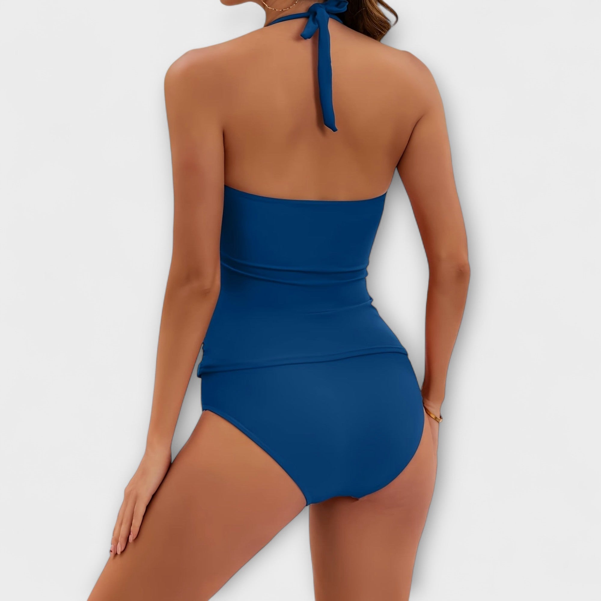 Tankini Set | V Neck Halter Neck Swimwear-Women Swimsuit-Lightsnest