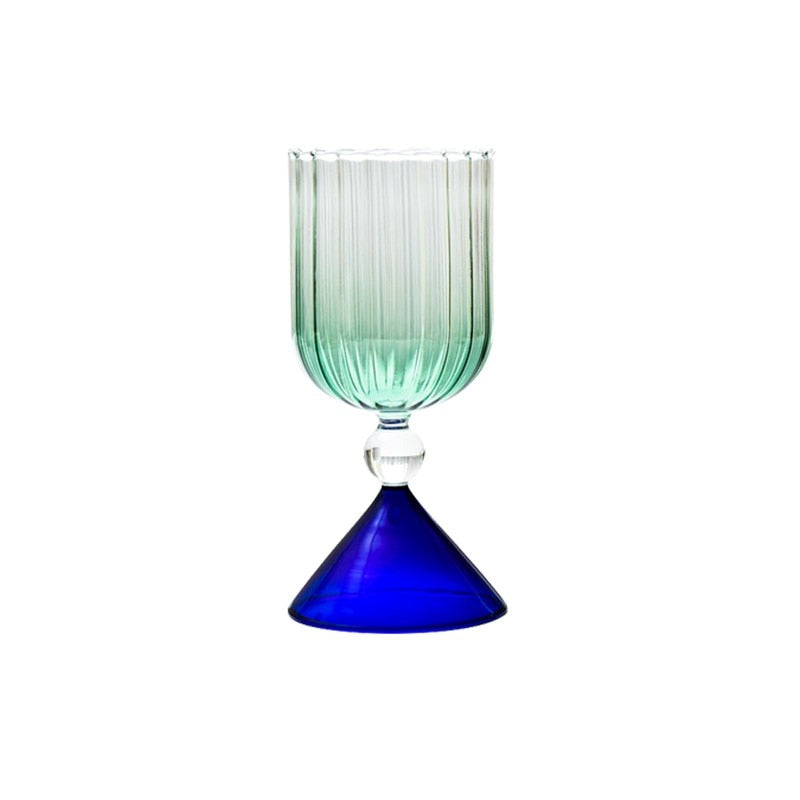 Ribbed Cocktail Glasses | Vintage Colored Glassware-Glass-Lightsnest