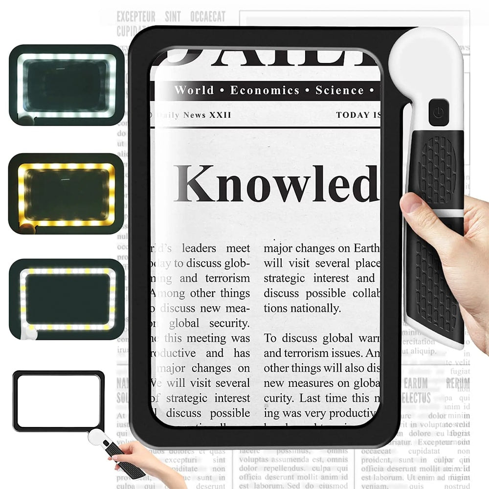 Handheld Magnifying Glass | Reading Light-Magnifier-Lightsnest