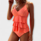 Women Swimsuit | Ruffle Top Tankini Set-Women Swimsuit-Lightsnest
