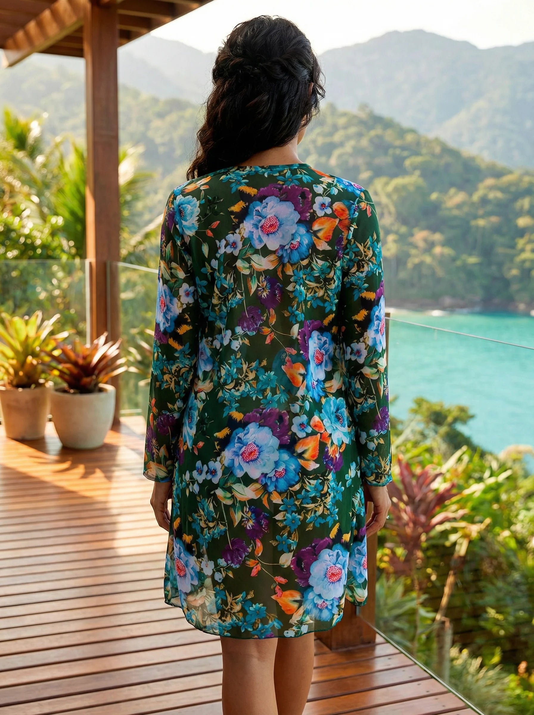 Women Swimsuit | Floral Swimsuit Cover Up-Women Swimsuit-Lightsnest