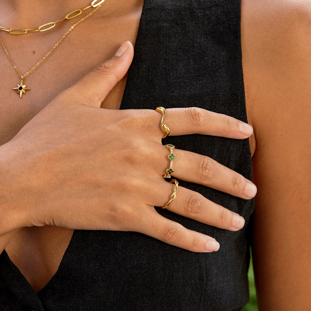 Wavy Ring | Adjustable Curved Band-Ring-Lightsnest