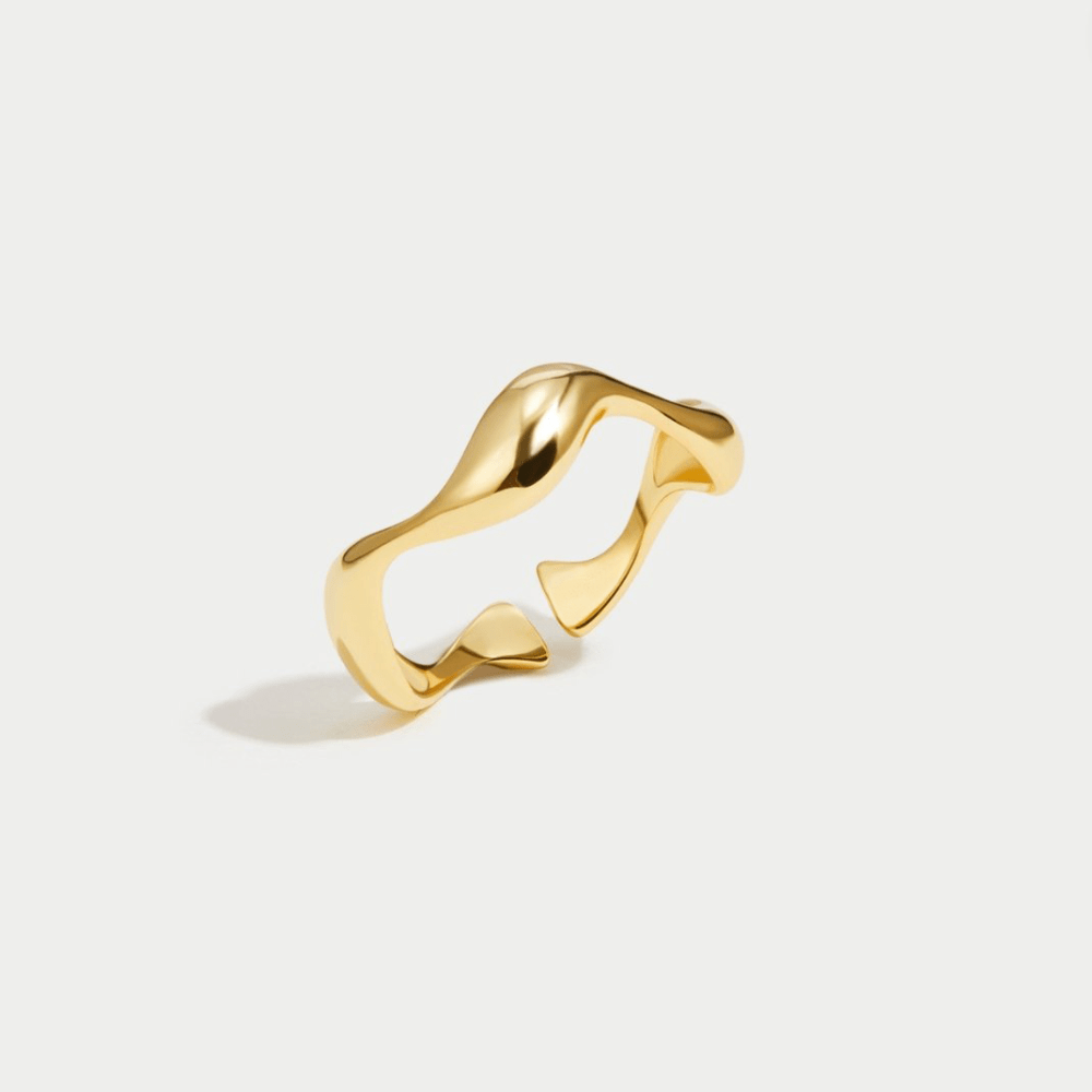 Wavy Ring | Adjustable Curved Band-Ring-Lightsnest