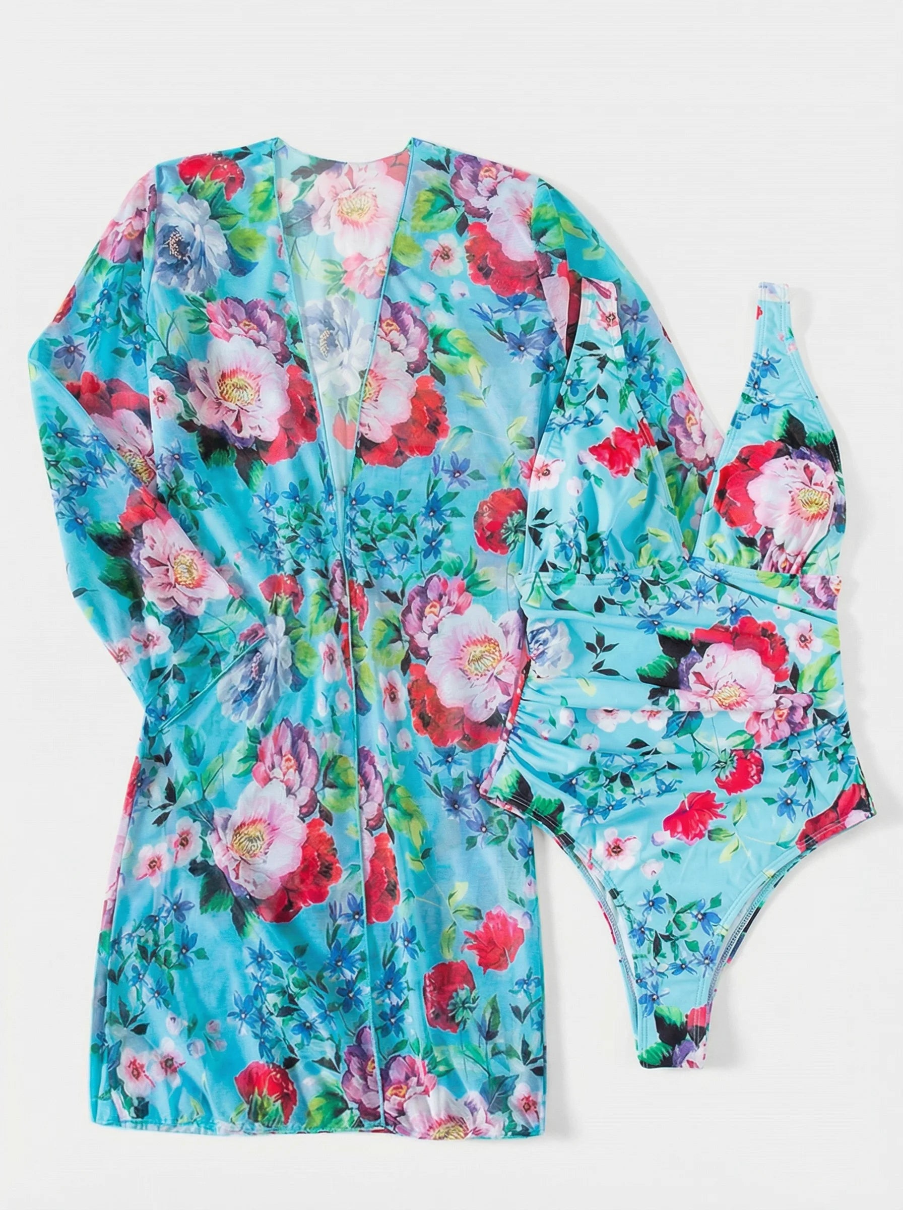 Women Swimsuit | Floral Swimsuit Cover Up-Women Swimsuit-Lightsnest