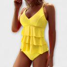 Women Swimsuit | Ruffle Top Tankini Set-Women Swimsuit-Lightsnest