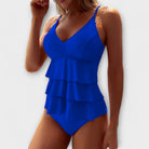 Women Swimsuit | Ruffle Top Tankini Set-Women Swimsuit-Lightsnest