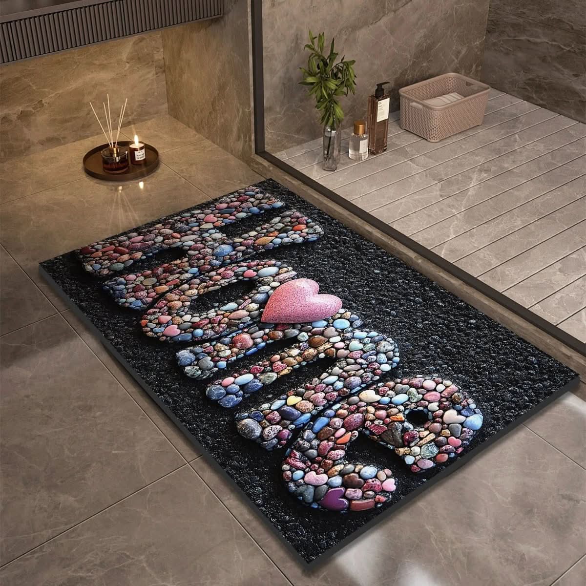 Bathroom Rug | Stone Design Bath Mat-Bath Mat-Lightsnest