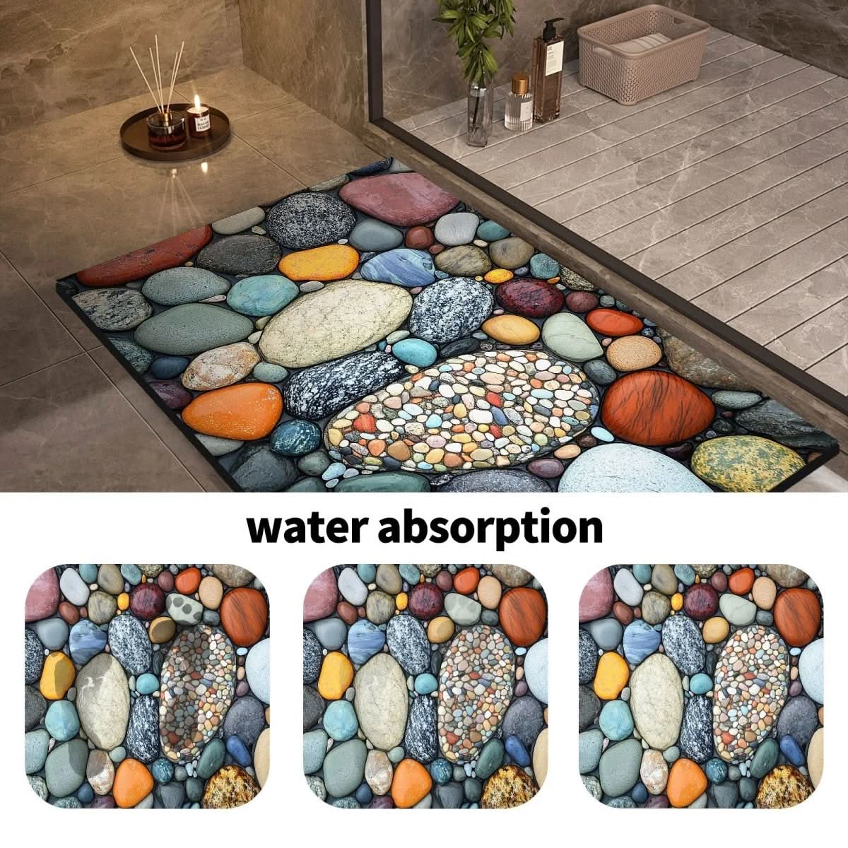Bathroom Rug | Stone Design Bath Mat-Bath Mat-Lightsnest