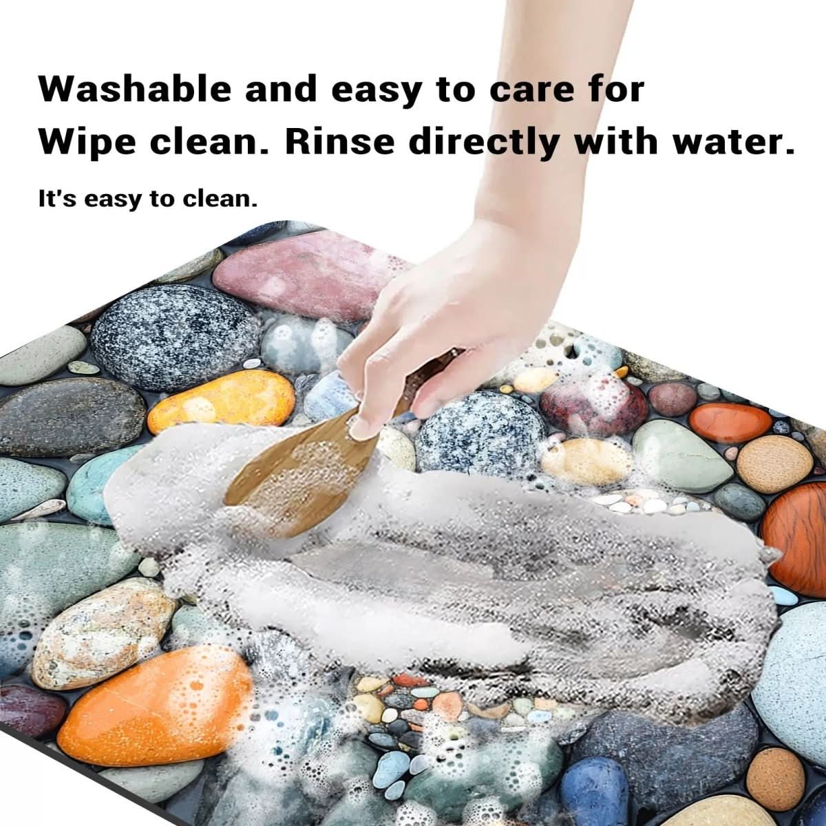 Bathroom Rug | Stone Design Bath Mat-Bath Mat-Lightsnest
