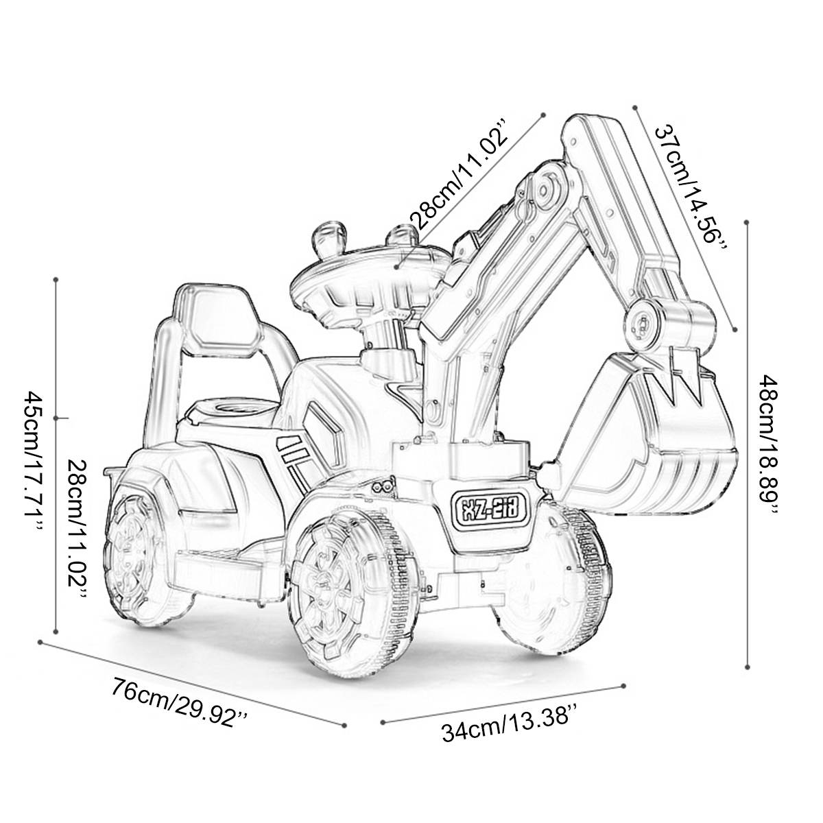Kids Electric Cars | Mini Excavator-Ride-on Toy-Lightsnest
