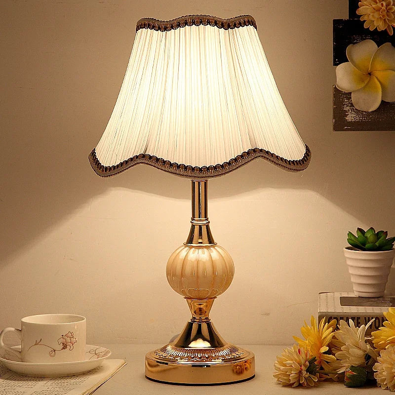 Vintage Table Lamp | Floral Retro Bedside Lamp-Table Lamp-Lightsnest