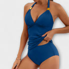 Tankini Set | V Neck Halter Neck Swimwear-Women Swimsuit-Lightsnest