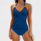 Tankini Set | V Neck Halter Neck Swimwear-Women Swimsuit-Lightsnest