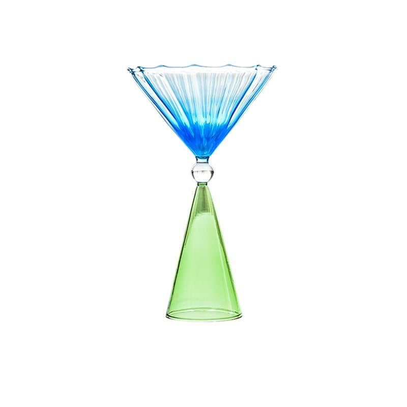 Ribbed Cocktail Glasses | Vintage Colored Glassware-Glass-Lightsnest