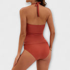 Tankini Set | V Neck Halter Neck Swimwear-Women Swimsuit-Lightsnest