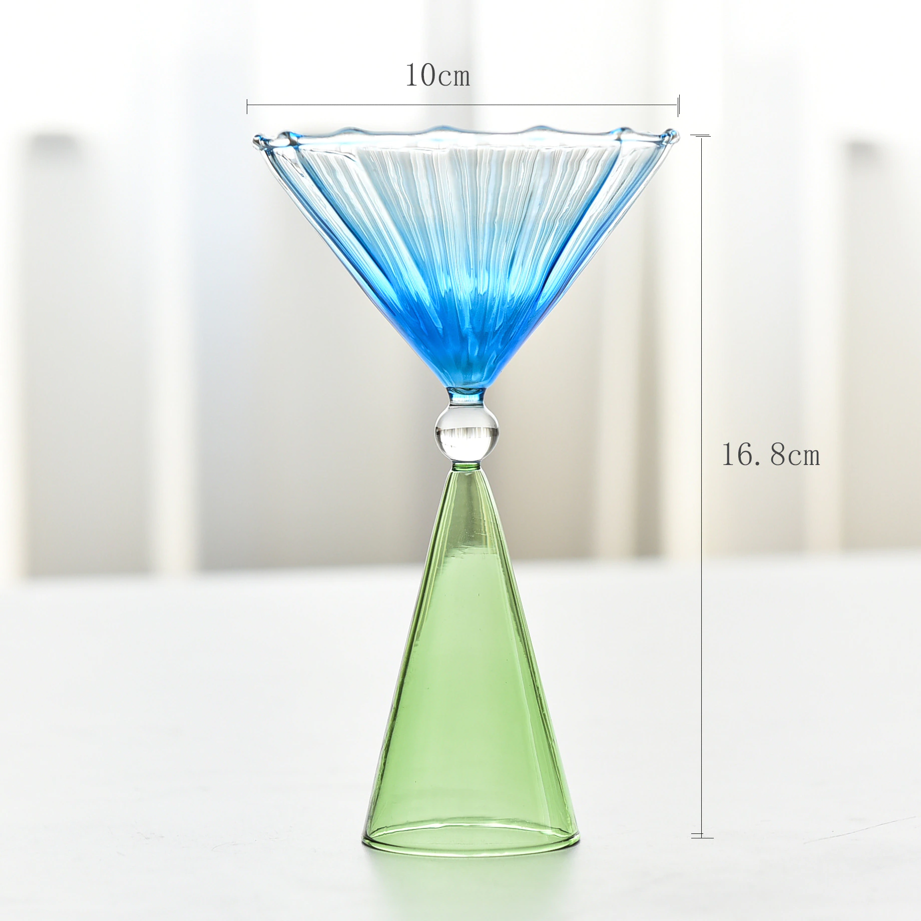 Ribbed Cocktail Glasses | Vintage Colored Glassware-Glass-Lightsnest