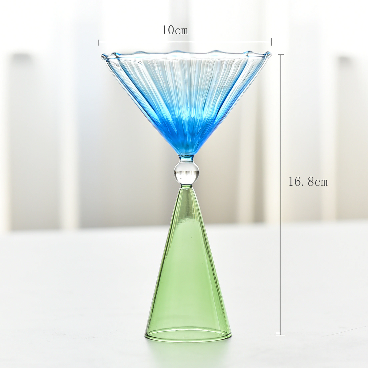 Ribbed Cocktail Glasses | Vintage Colored Glassware-Glass-Lightsnest