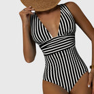 Women Swimsuit | V-Neck One Piece Swimwear-Women Swimsuit-Lightsnest