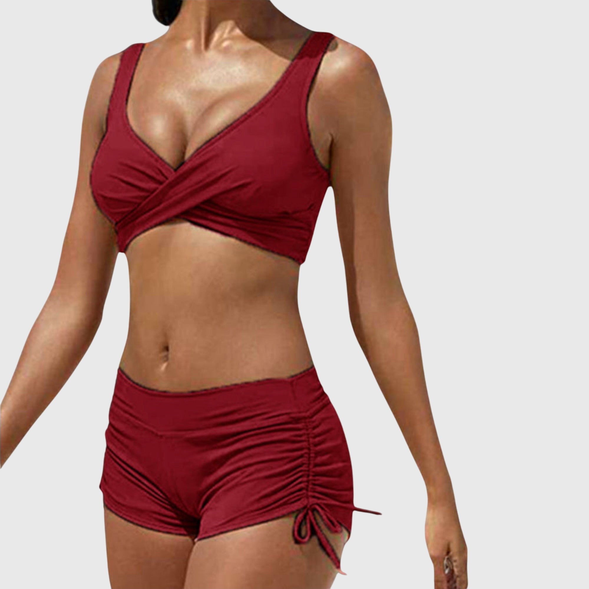 Women Swimsuit | Women Tankini Set With Shorts-Women Swimsuit-Lightsnest