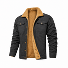 Men's Fleece Lined Trucker Jacket in grey, Teddy Collar