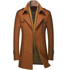 Men's Long Winter Coat with Quilted Lining – Tailored Smart - Yellow