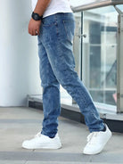 Men's Slim Fit Jeans - Tapered Leg Faded Wash