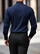 Men's Smart Fitted Shirt - Long Sleeve Pointed Collar