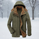 Men's Waterproof Hooded Parka Jacket in green, Winter Outdoor Coat