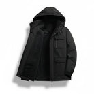Men's Waterproof Winter Parka Jacket in black, Fleece Lined